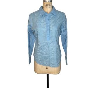 Patagonia blue textured button front shirt
